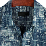 Chemise à Manches Courtes en Coton Rétro Décontractée pour Homme