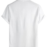 Chemise en Coton pour Homme de Couleur Unie avec Col Haut et Bouton Moyen, avec Poche Frontale
