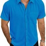 Chemise à Manches Courtes en Coton Décontractée d'Été pour Homme