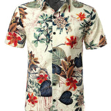Chemise Hawaïenne en Coton à Boutons pour Homme