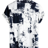 Chemise Casual en Coton à Manches Courtes Rétro pour Homme