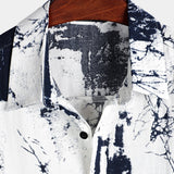 Chemise Casual en Coton à Manches Courtes Rétro pour Homme