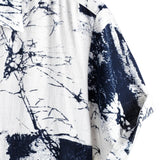 Chemise Casual en Coton à Manches Courtes Rétro pour Homme