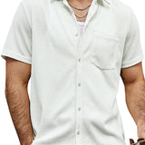 Chemise à Manches Courtes en Coton Décontractée d'Été pour Homme