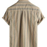 Chemise en Coton pour Homme avec Poche, Type Hawaïen, de Vacances, avec Boutons et Manches Courtes