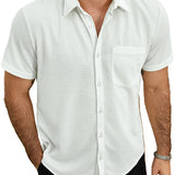 Chemise à Manches Courtes en Coton Décontractée d'Été pour Homme
