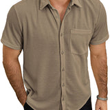 Chemise à Manches Courtes en Coton Décontractée d'Été pour Homme