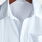Chemise Casual en Coton à Manches Courtes Unies pour Homme en Été