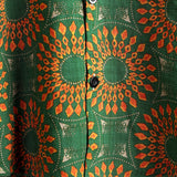 Chemise en Coton pour Homme des Années 70s Florale Rétro à Boutons Verte pour Été Plage Bohème Boho à Manches Courtes