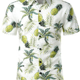 Chemise en Coton d'Été pour Homme avec Design de Pina Florale Tropicale