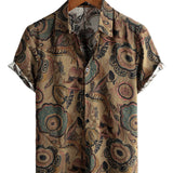 Chemise Casual en Coton pour Homme à Manches Courtes