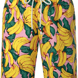 Ensemble Chemise en Coton et Shorts Hawaïens à Imprimé de Banane pour Homme