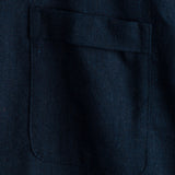 Chemise en Coton pour Homme de Couleur Unie avec Col Montant et Demi-Bouton, avec Poche Frontale