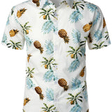 Ensemble Chemise en Coton et Shorts Hawaïens avec Imprimé Ananas pour Homme