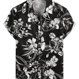 Chemise à Manches Courtes en Coton avec Imprimé Floral pour Homme
