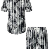 Ensemble de Chemise Hawaïenne en Coton et Pantalons Courts Décontractés d'Été pour Homme