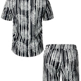 Ensemble de Chemise Hawaïenne en Coton et Pantalons Courts Décontractés d'Été pour Homme