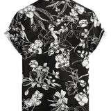 Chemise à Manches Courtes en Coton avec Imprimé Floral pour Homme