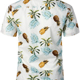 Ensemble Chemise en Coton et Shorts Hawaïens avec Imprimé Ananas pour Homme
