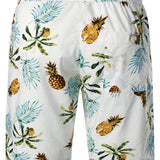 Ensemble Chemise en Coton et Shorts Hawaïens avec Imprimé Ananas pour Homme