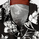 Chemise à Manches Courtes en Coton avec Imprimé Floral pour Homme