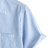 Chemise à Manches Courtes en Coton Rayée avec Poche pour Homme