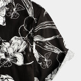 Chemise à Manches Courtes en Coton avec Imprimé Floral pour Homme