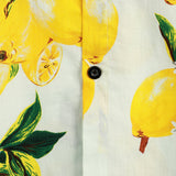 Chemise en Coton d'Été Hawaïenne à Manches Courtes avec Imprimé de Citron pour Homme