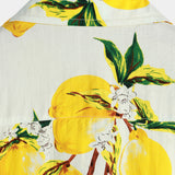 Chemise en Coton d'Été Hawaïenne à Manches Courtes avec Imprimé de Citron pour Homme