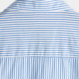 Chemise à Manches Courtes en Coton Rayée avec Poche pour Homme