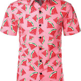 Ensemble de Chemise en Coton et de Shorts Imprimés Pastèque pour Homme