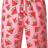Ensemble de Chemise en Coton et de Shorts Imprimés Pastèque pour Homme