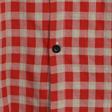 Chemise en Coton à Carreaux Rouges pour Homme avec Boutons et Poche à Manches Courtes
