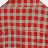 Chemise en Coton à Carreaux Rouges pour Homme avec Boutons et Poche à Manches Courtes