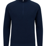 Pull Herre à Zip Demi avec Col Montant – Bleu Royal