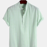 Chemise Élegante à Manches Courtes Rayée