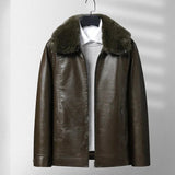 Veste en Cuir Polaire Épais