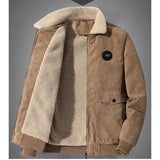 Veste en Corduroy Élégante Doublée en Fleece