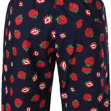Ensemble de Chemise Hawaïenne en Coton et Shorts avec Imprimé de Fraises pour Homme