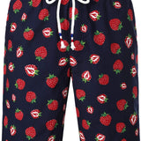 Ensemble de Chemise Hawaïenne en Coton et Shorts avec Imprimé de Fraises pour Homme