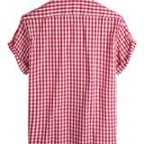Chemise en Coton d'Été à Manches Courtes pour Homme, Couleur Unie, avec Poche et Boutons