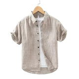 Chemise en lin à manches courtes