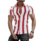 Chemise d'Été à Manches Courtes Rayée