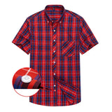 Chemise à Manches Courtes à Carreaux en Coton