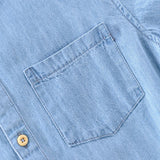 Chemise en Denim à Manches Courtes