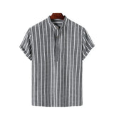 Chemise Élegante à Manches Courtes Rayée