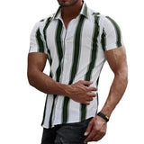 Chemise d'Été à Manches Courtes Rayée