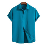 Chemise à manches courtes en coton-lin
