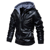 Veste en cuir à capuche