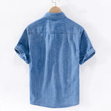 Chemise en Denim à Manches Courtes